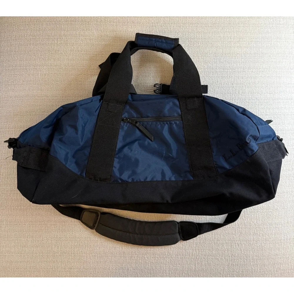 Vintage LL Bean Made in USA Adventure Duffle Bag Large 1990s Navy V273 Travel